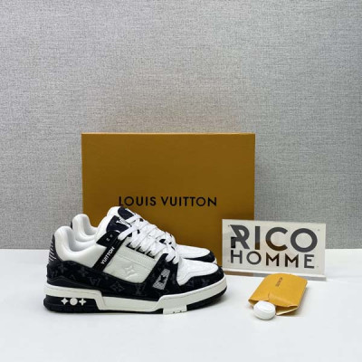 루이B통 LV 트레이너 스니커즈 데님 블랙
