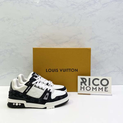 루이B통 LV 트레이너 스니커즈 데님 블랙