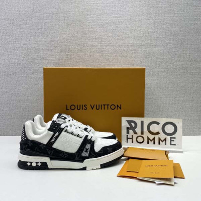 루이B통 LV 트레이너 스니커즈 데님 블랙