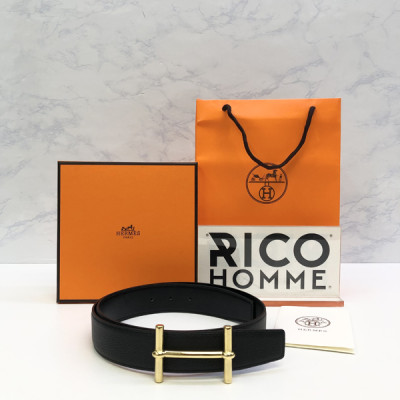 H르메스 d'Ancre 버클 & 리버서블 가죽 벨트 블랙 (유/무광) (HIGH PREMIUM)