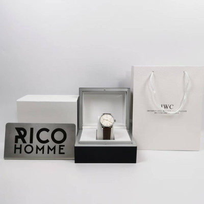 IW* 포르투기저 오토매틱 세븐데이즈(부엉이) 흰판&골드핸즈 브라운 레더스트랩 42mm 1:1 최상급 (싱크 98.6%)