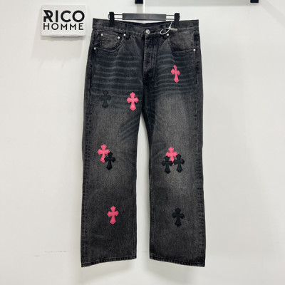 크롬HA츠 모던 레더 크로스 패치 팬츠 (1:1 HIGH PREMIUM)