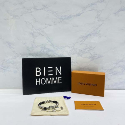 루이B통 MONOGRAM BEADS 블랙원석 팔찌 20cm