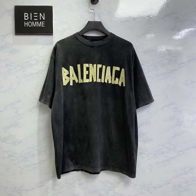 발렌시A가 테이프 타입 빈티지 반팔티셔츠 (1:1 HIGH PREMIUM)