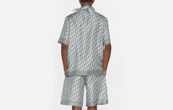 D올 오블리크 트윌 실크 반팔 셔츠 세트 (PREMIUM)