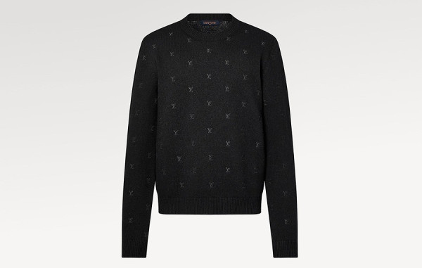 루이B통 자수 시그니처 울 메리노 크루넥 니트 (PREMIUM)