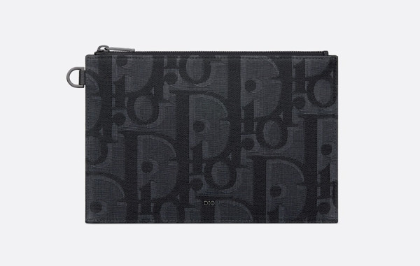 D올 맥시 오블리크 자카드 파우치 클러치 백 (2color)