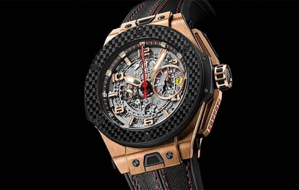 H*BLOT 빅뱅 유니코 페라리 F1 리미티드 에디션 로즈골드 카본베젤 스켈레톤다이얼 45mm (싱크 96.3%)