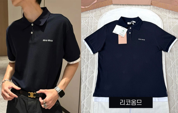남녀공용 미*미 레이어드 피케 폴로 반팔 티셔츠 (1:1 HIGH PREMIUM)