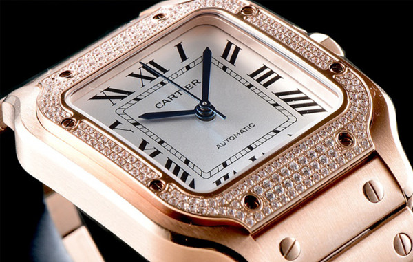 까르*에 산토스 로즈골드 다이아 미디움 41.9mm×35.1mm 1:1 최상급 (싱크 98.6%)