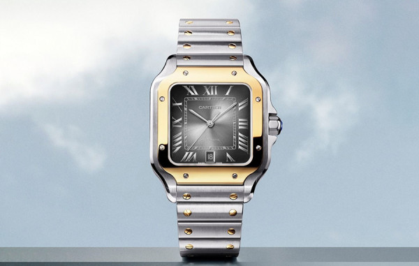 까르*에 산토스 옐로우골드 베젤 그레이그라데이션 라지 [변*석 착용] 47.5mm×39.8mm 1:1 최상급 (싱크 98.6%)