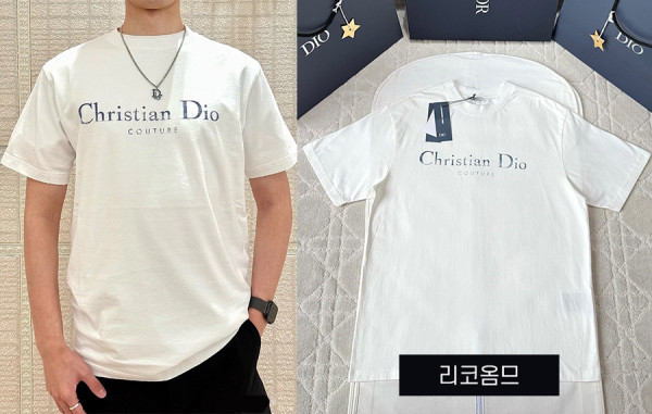 남녀공용 D올 디스트레스드-이펙트 프린트 반팔 티셔츠 (1:1 HIGH PREMIUM)