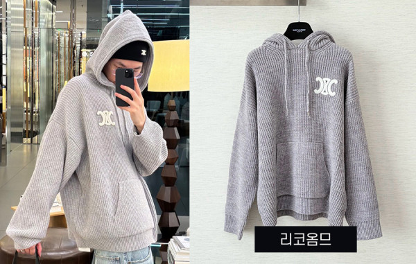 남녀공용 CEL*NE 트리옹프 후드 니트 스웨터 (1:1 HIGH PREMIUM) 