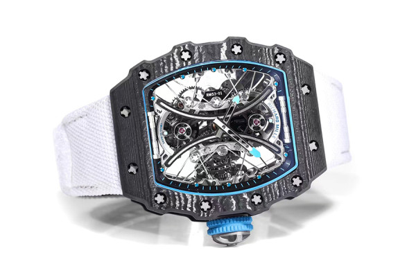 리차*밀 RM53-01 파블로 맥 도너우 TPT 카본(블랙) 화이트 나일론스트랩 42.5mm×50.5mm 1:1 최상급 (싱크 99.8%)