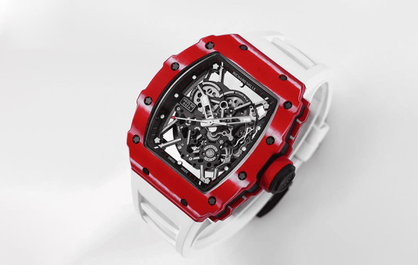 리차*밀 RM35-02 라파엘 나달 TPT 카본(레드) 화이트 러버밴드 44.5mm×50mm 1:1 최상급 (싱크 99.8%)